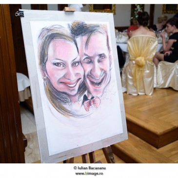 Mărturii caricatură la nunta Alinei şi a lui Andrei – Roman – 2014